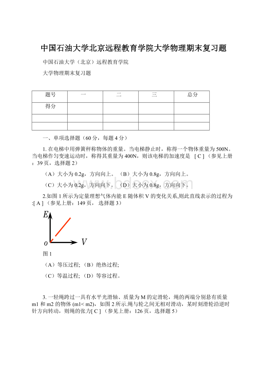 中国石油大学北京远程教育学院大学物理期末复习题Word文件下载.docx_第1页