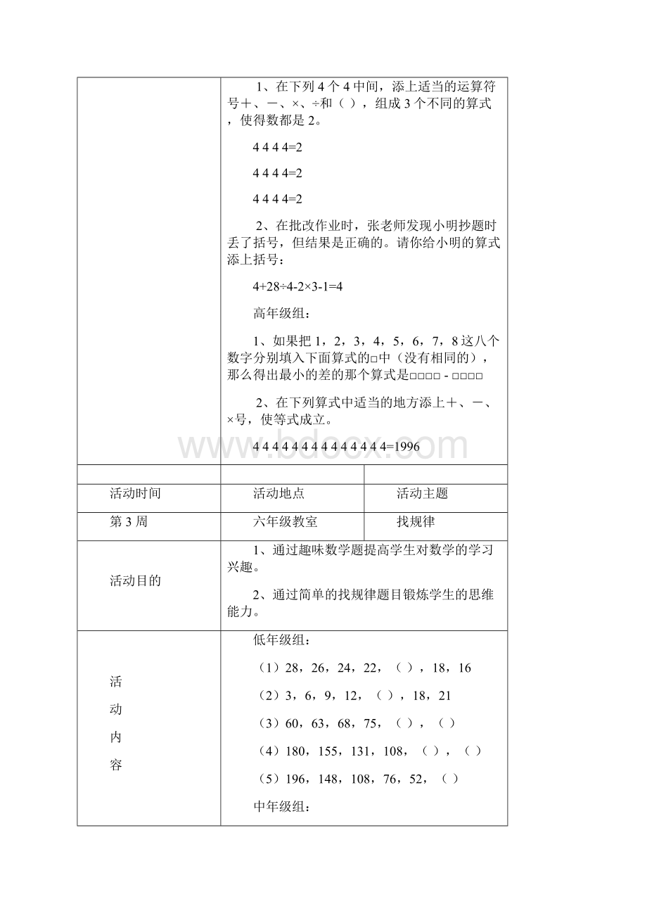 数学兴趣小组活动记录表Word格式.docx_第3页