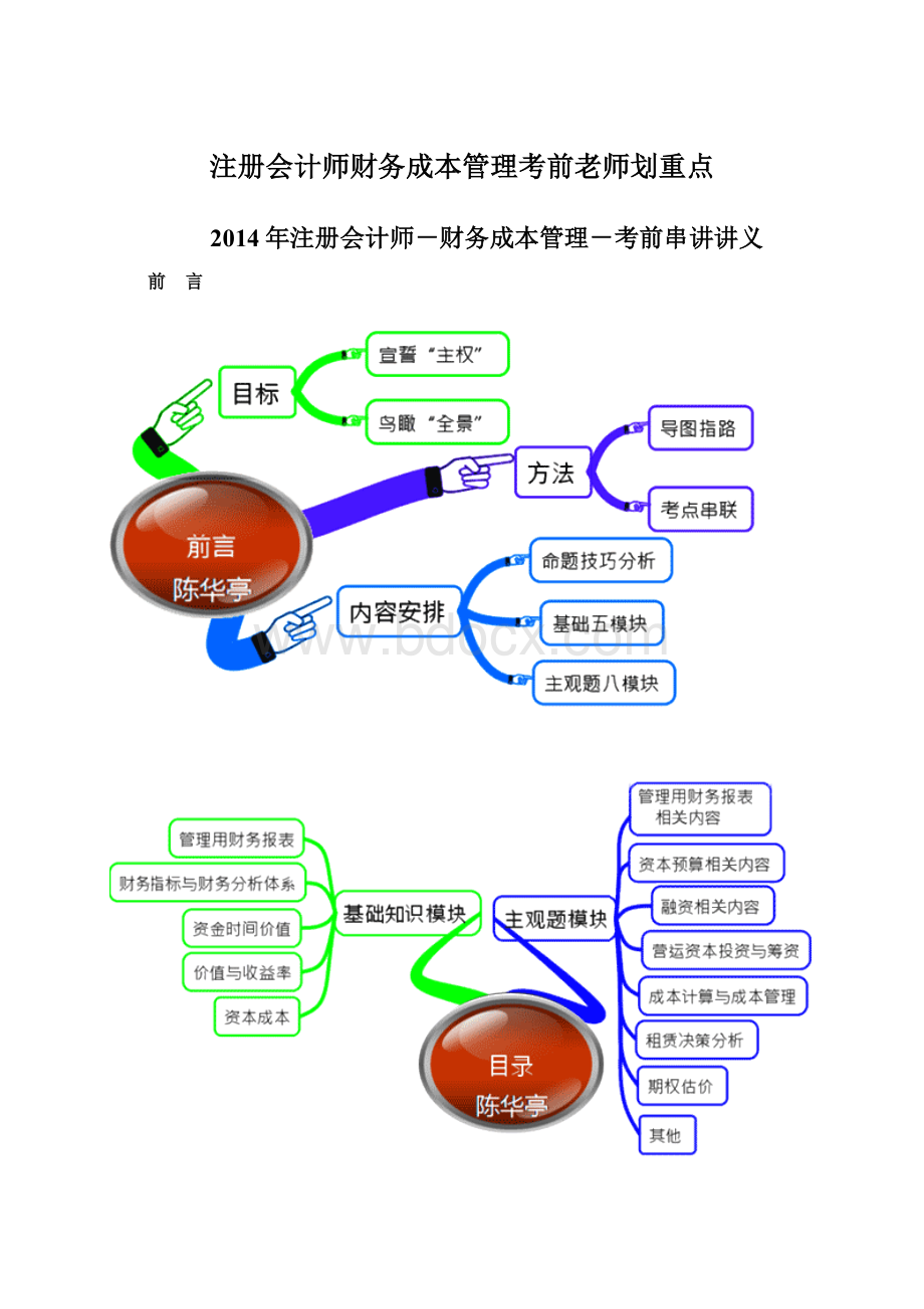 注册会计师财务成本管理考前老师划重点Word文档格式.docx_第1页