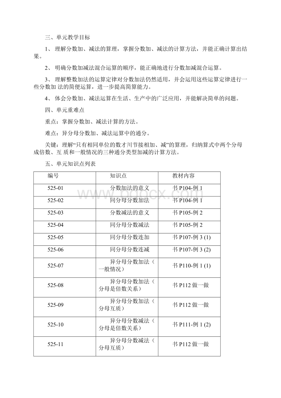 525《分数的加法和减法》单元教学建议doc.docx_第2页