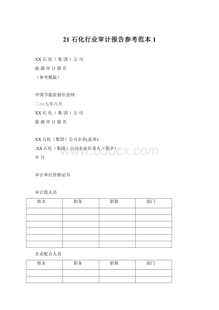 21 石化行业审计报告参考范本1Word下载.docx_第1页