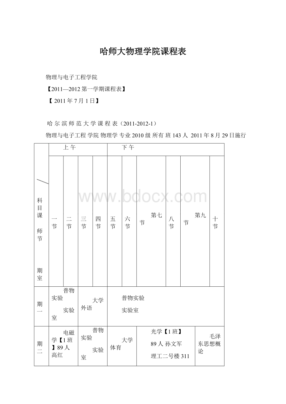 哈师大物理学院课程表.docx_第1页