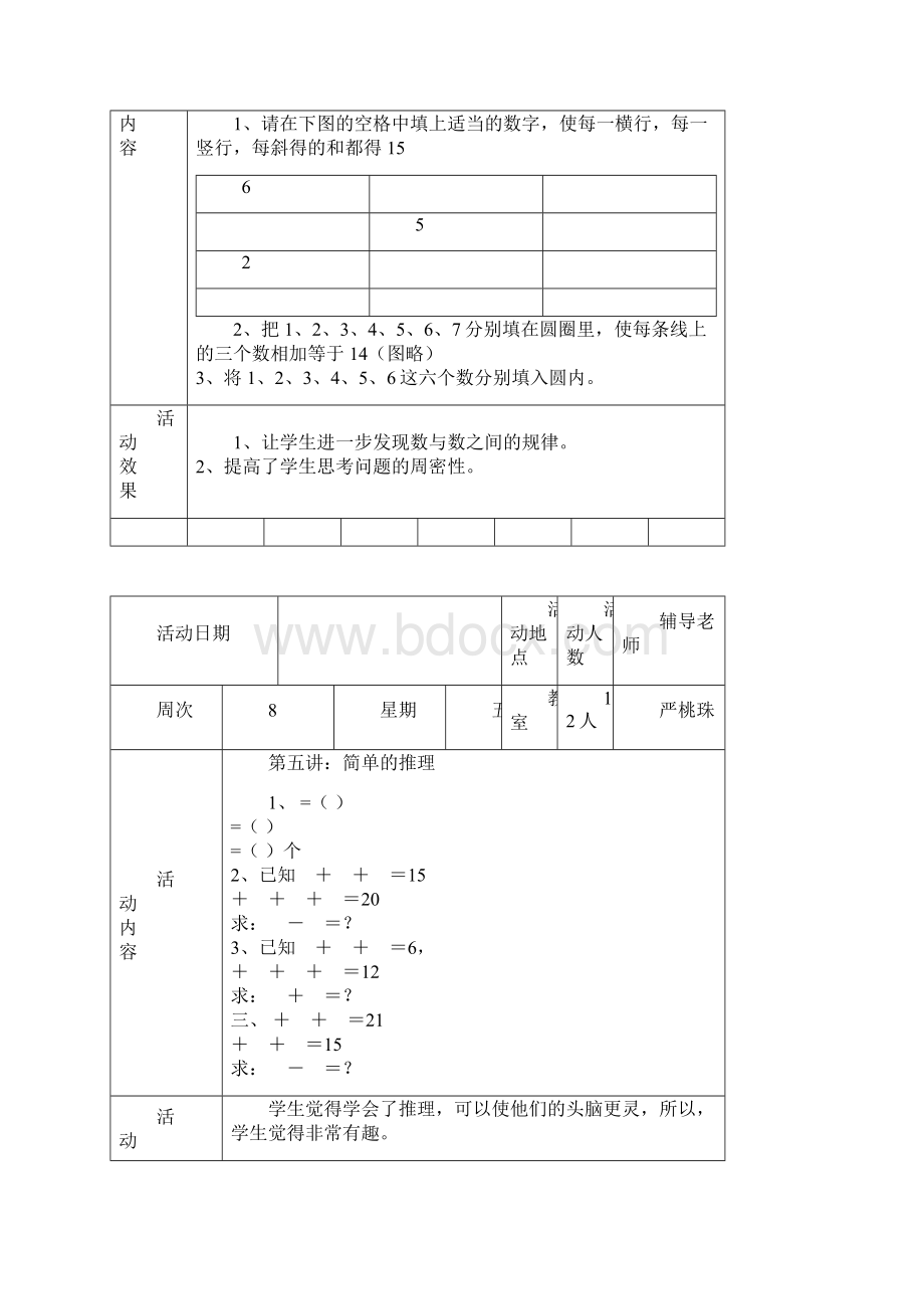 一年级数学兴趣小组活动辅导记录.docx_第3页