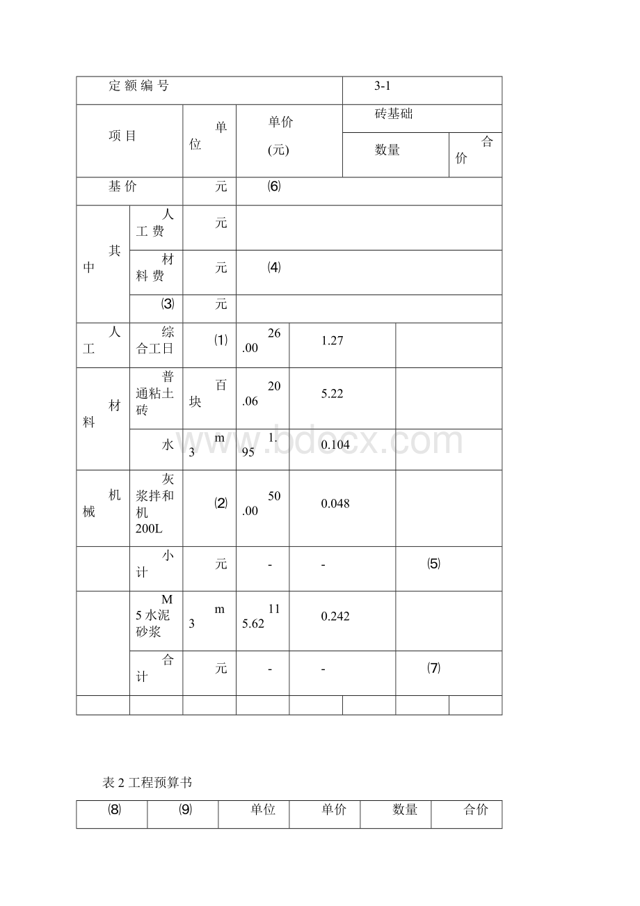 工程估价习题集.docx_第3页