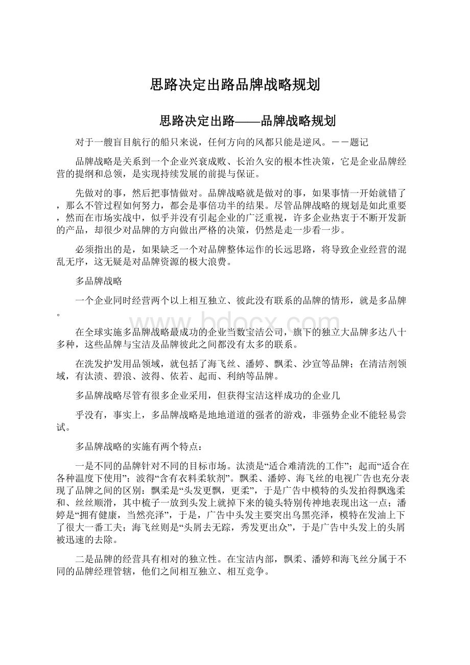 思路决定出路品牌战略规划.docx