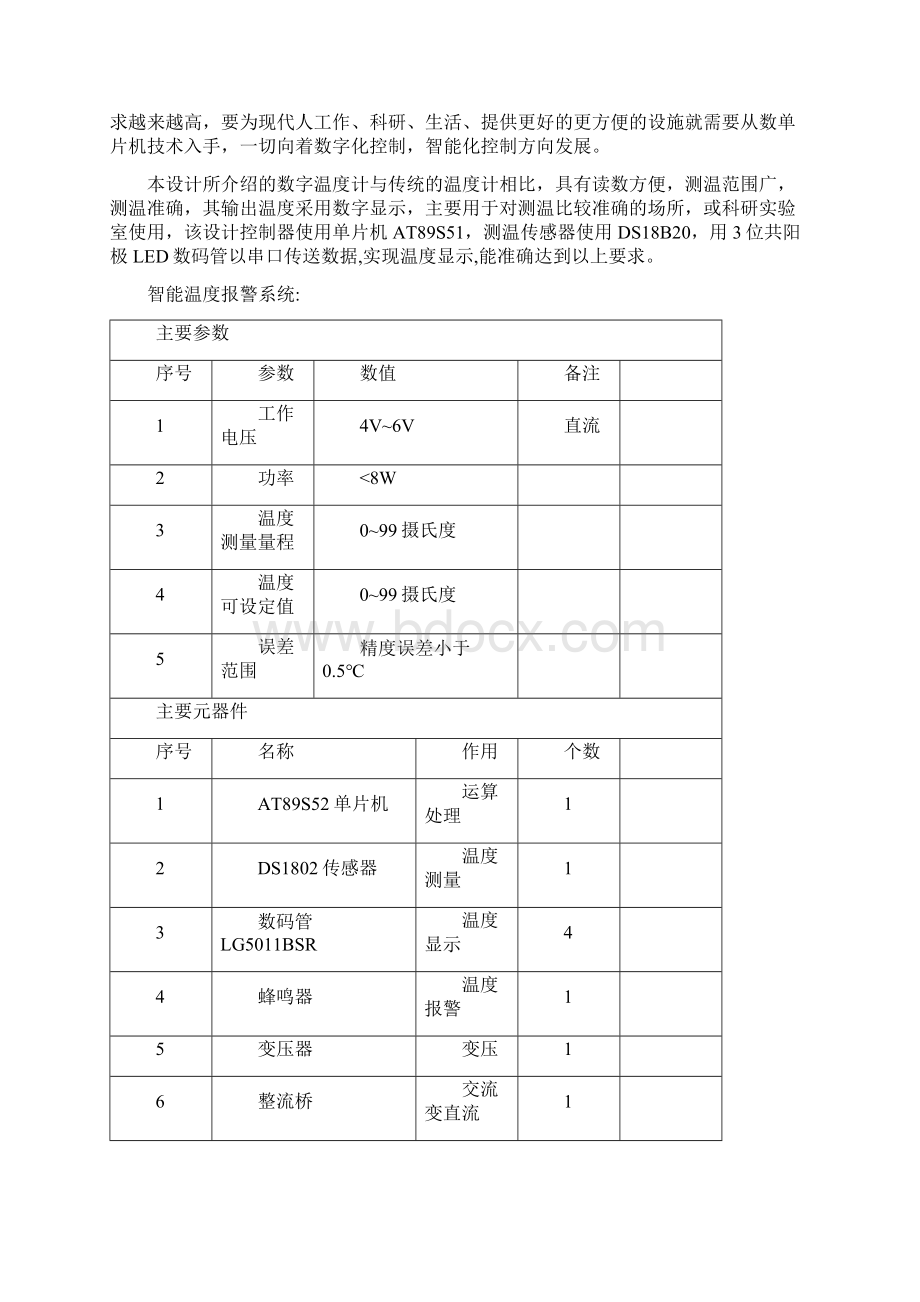 整理智能温度报警系统Word文档下载推荐.docx_第2页