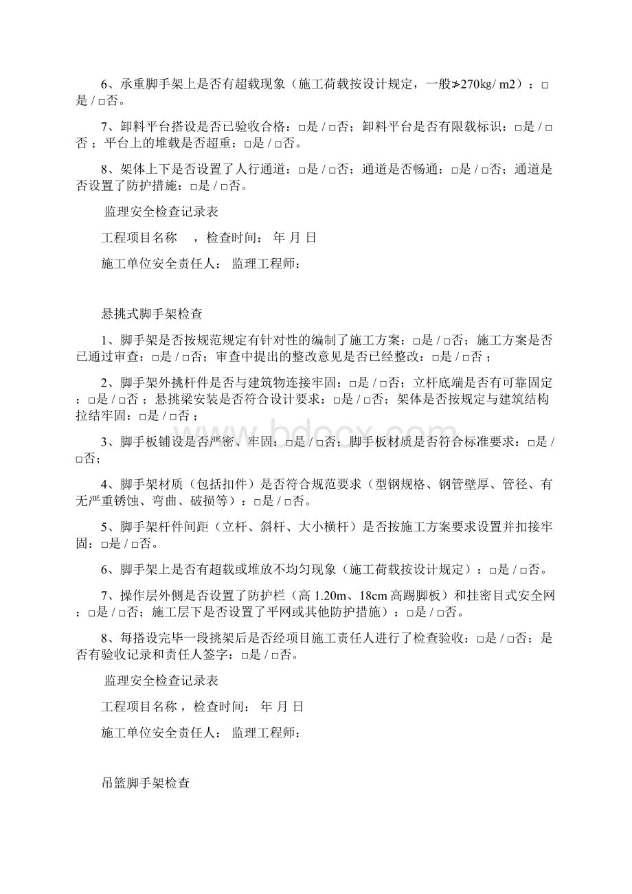 监理安全巡视记录完整版Word文件下载.docx_第3页