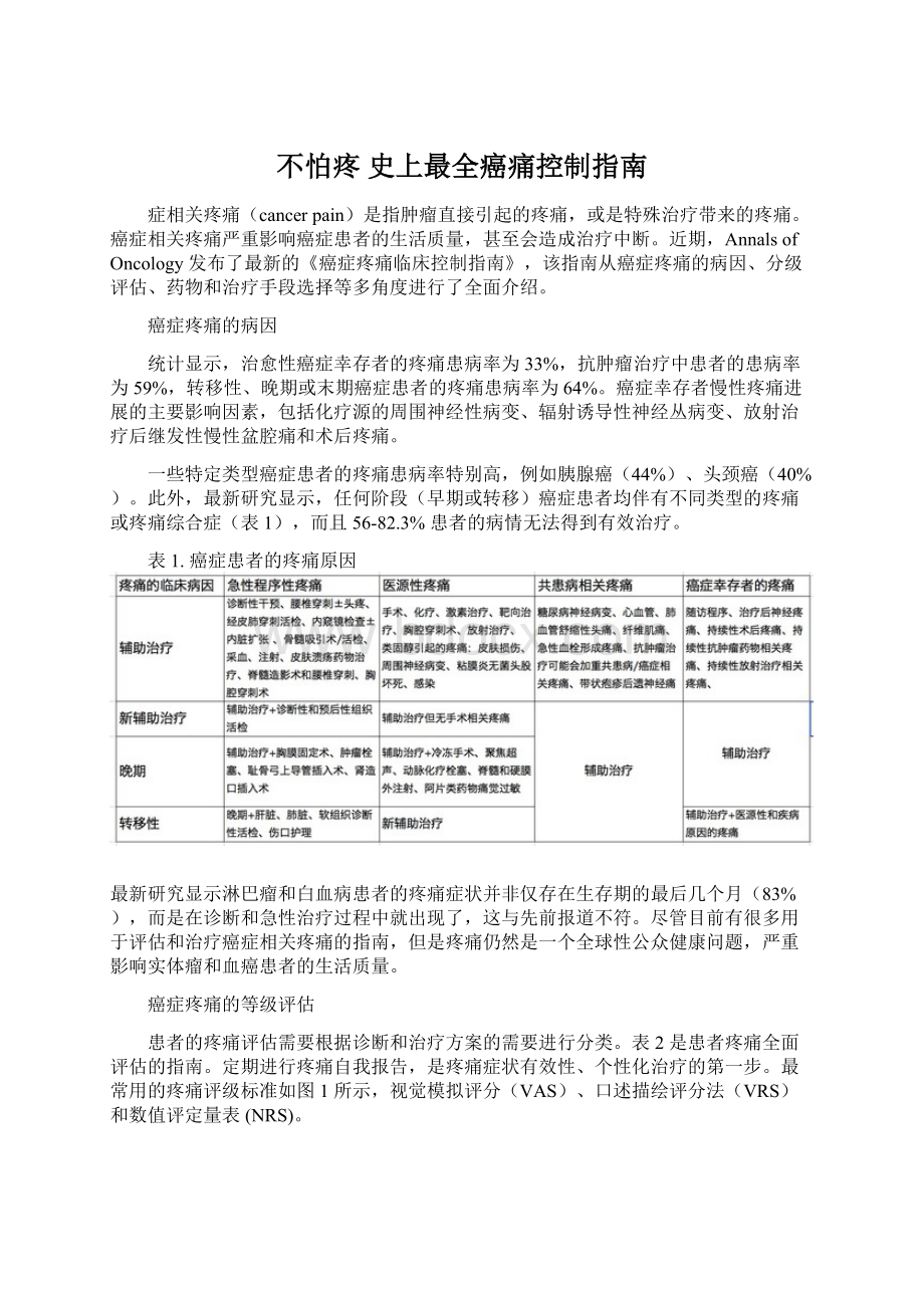 不怕疼 史上最全癌痛控制指南文档格式.docx_第1页