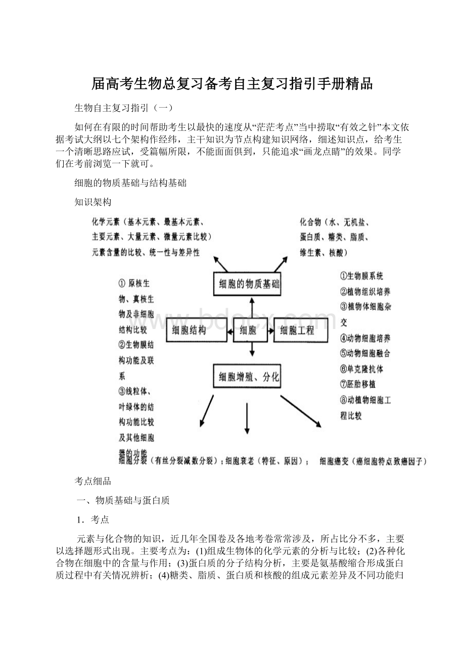 届高考生物总复习备考自主复习指引手册精品Word文档格式.docx