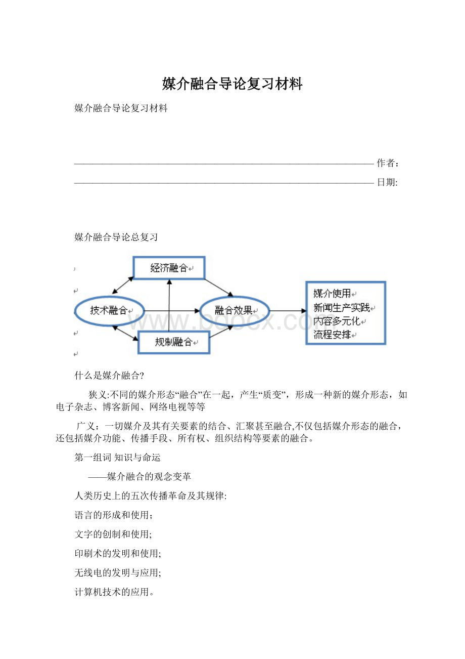 媒介融合导论复习材料.docx