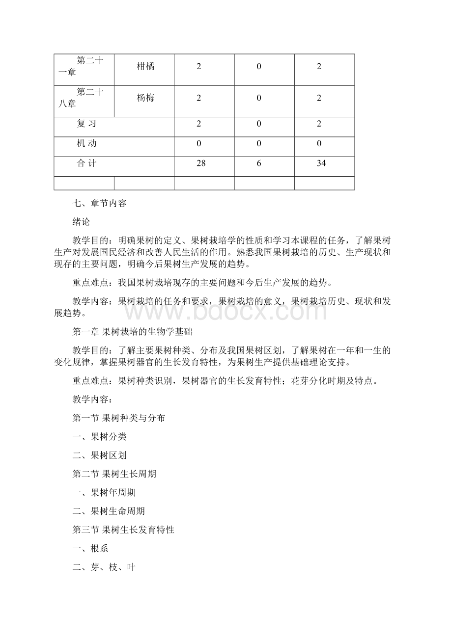 设施园艺生产技术果树栽培教学大纲Word格式文档下载.docx_第3页