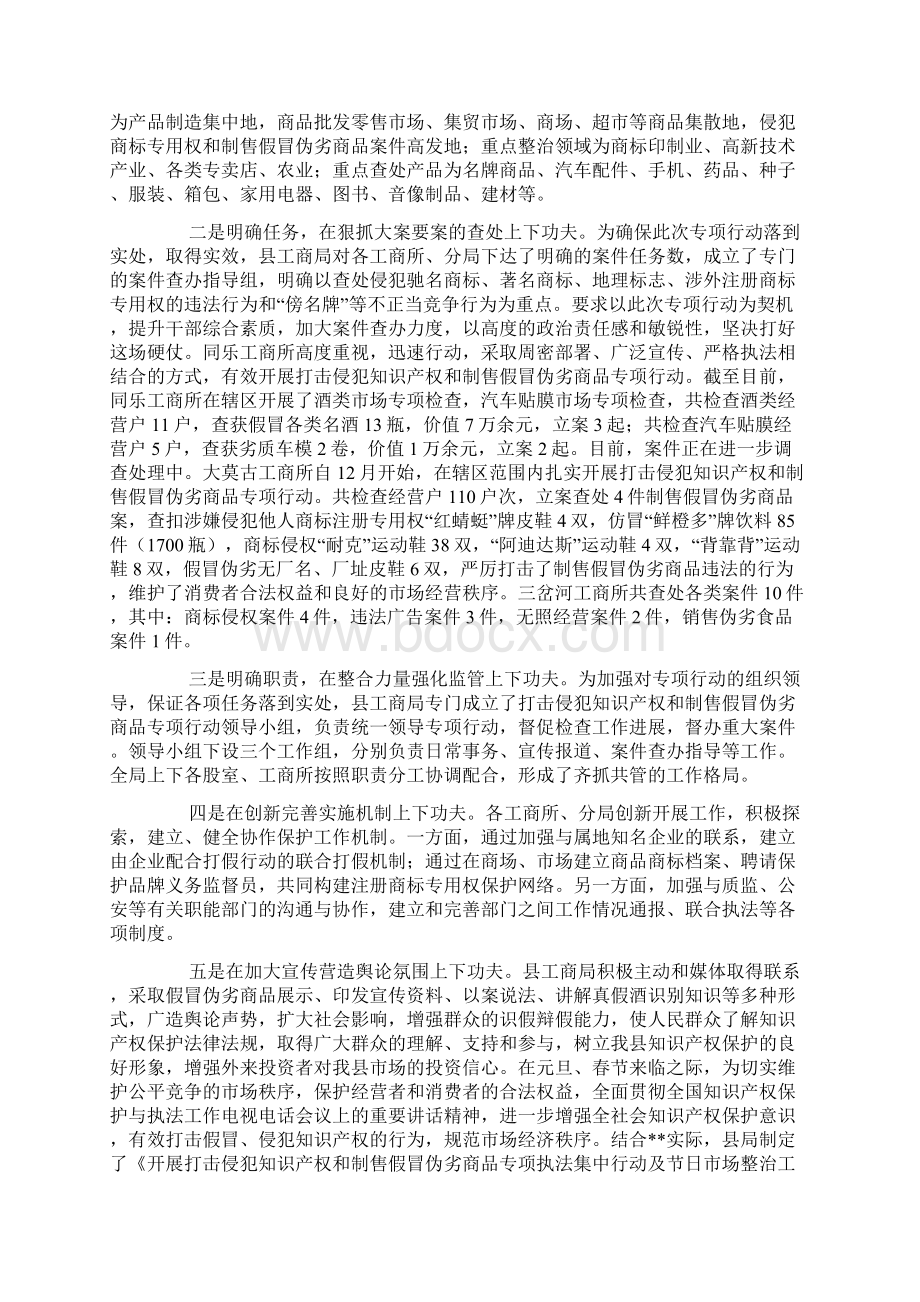 打击侵犯知识产权和制售假冒伪劣商品专项行动工作总结.docx_第2页