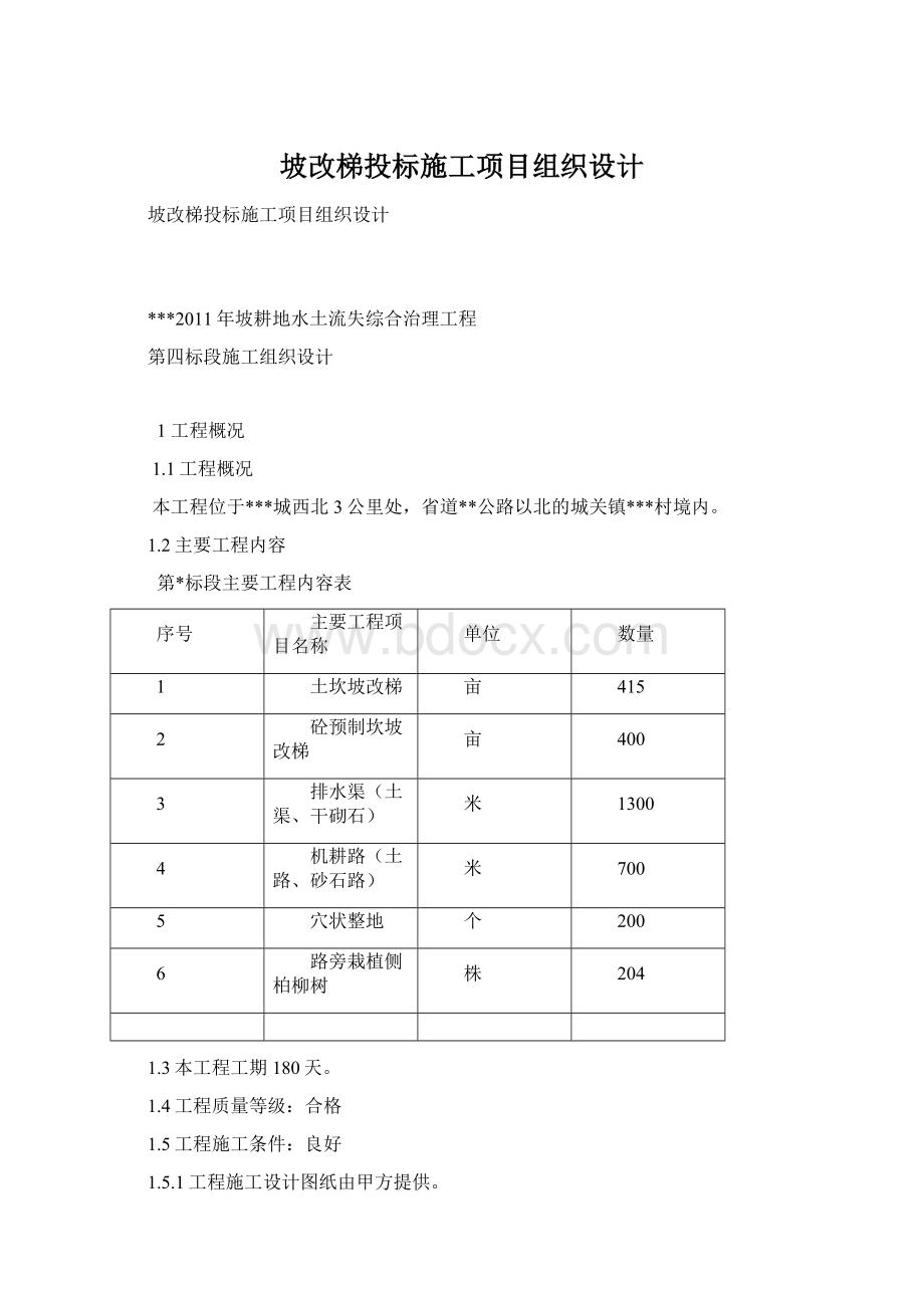 坡改梯投标施工项目组织设计.docx