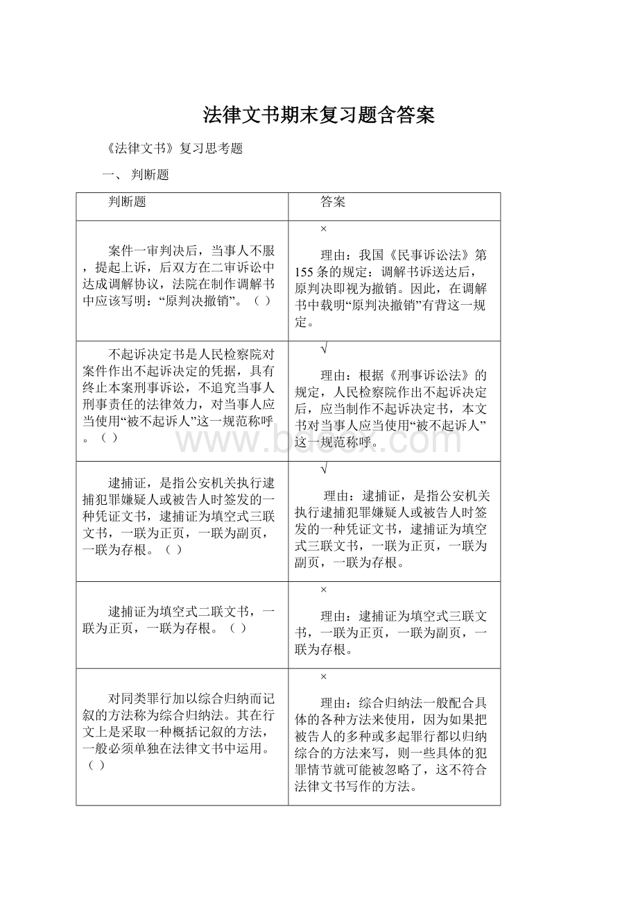 法律文书期末复习题含答案文档格式.docx_第1页