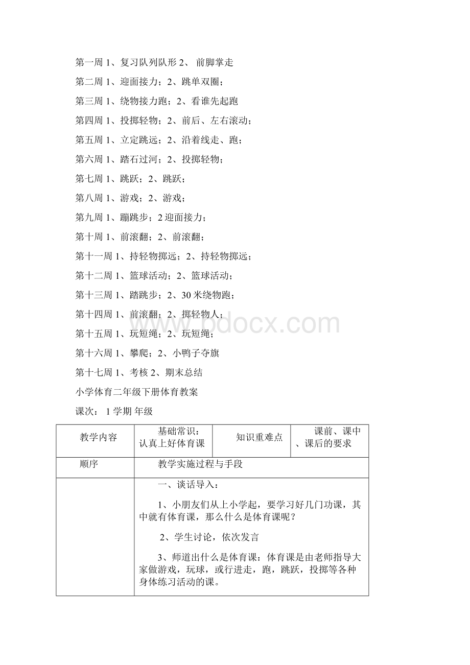 小学体育二年级下册教案Word格式.docx_第2页