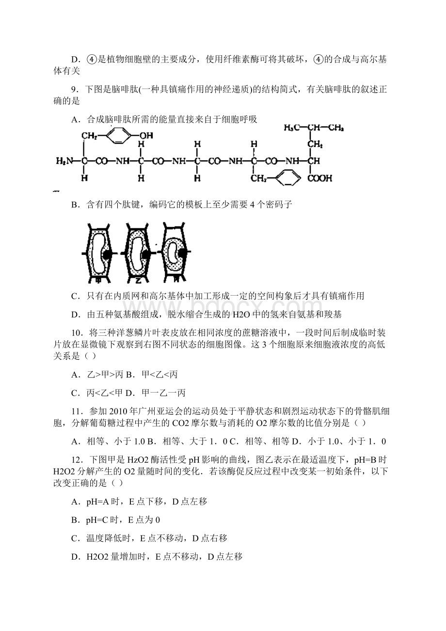 山东省菏泽市郓城一中届高三上学期第二次月考生物试题 Word版含答案.docx_第3页