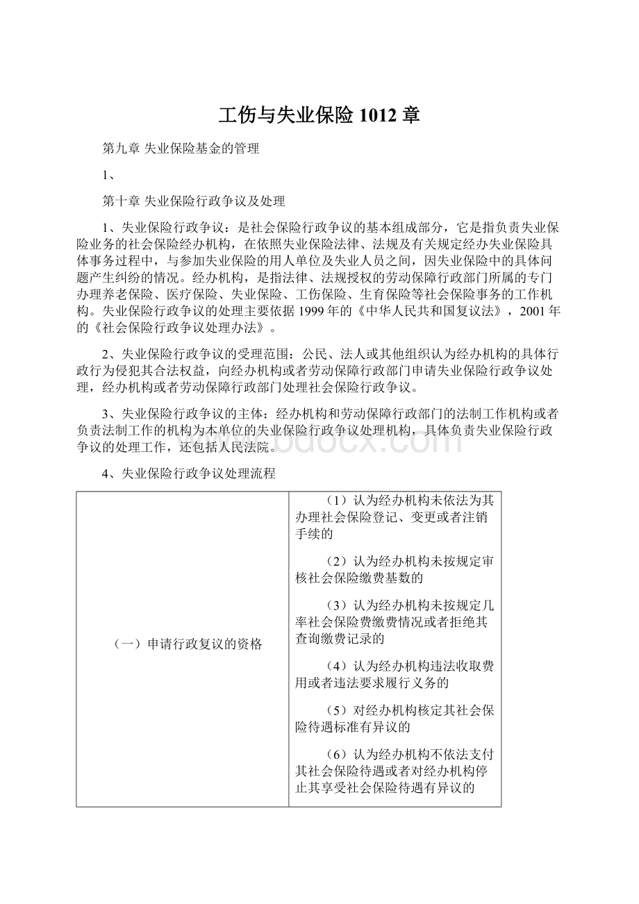 工伤与失业保险1012章Word文档格式.docx