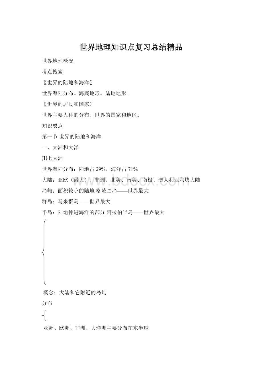 世界地理知识点复习总结精品.docx