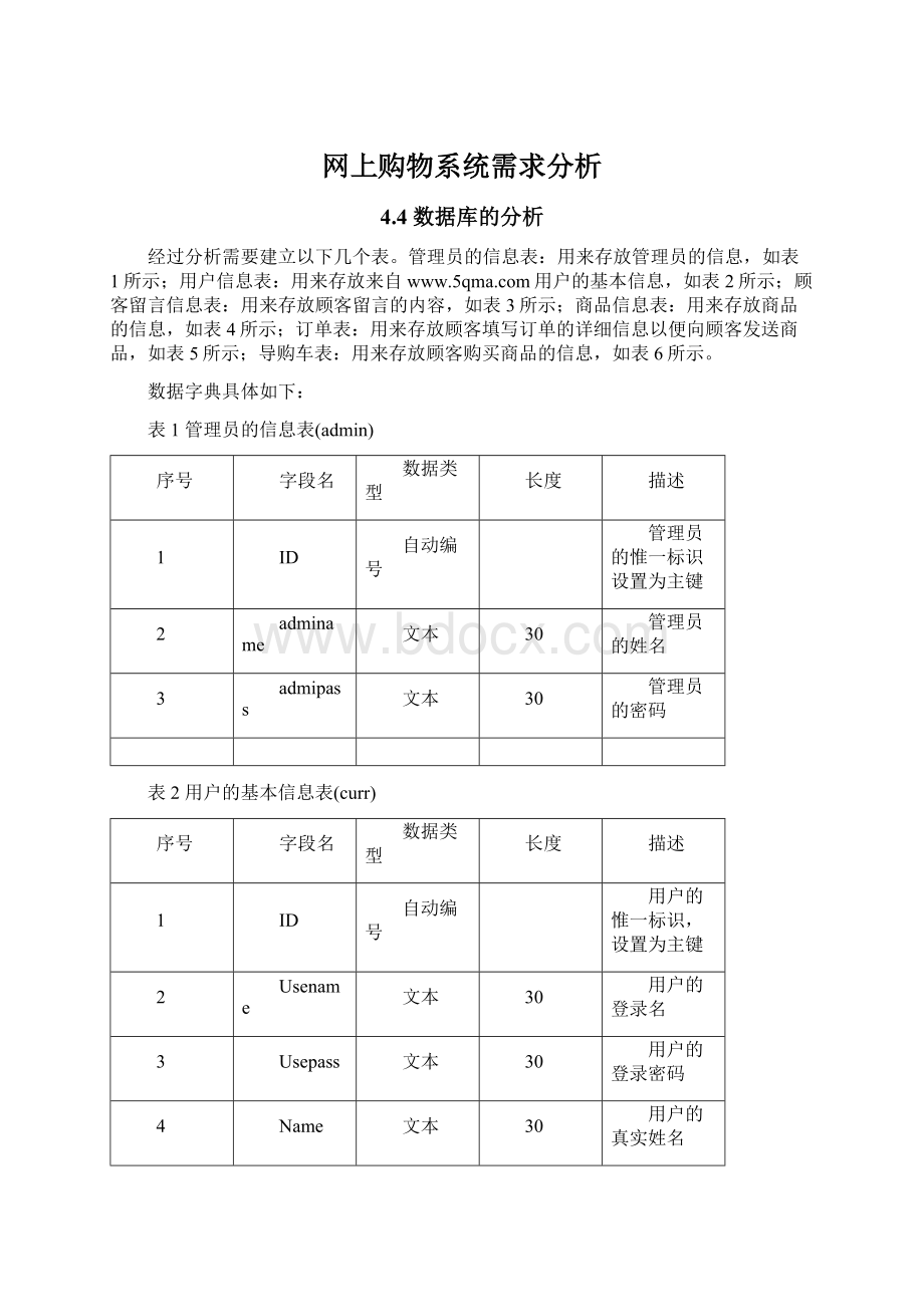 网上购物系统需求分析.docx