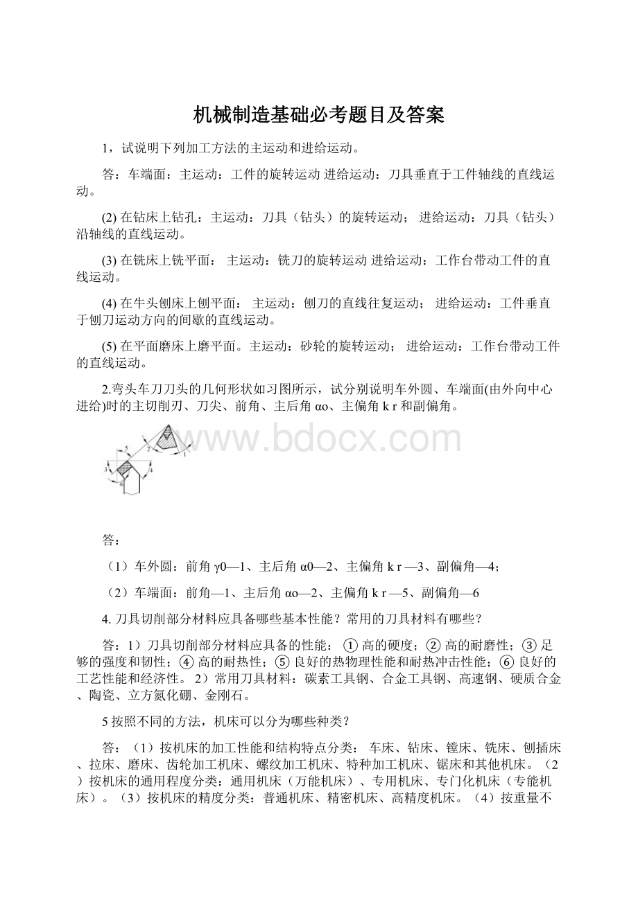 机械制造基础必考题目及答案.docx