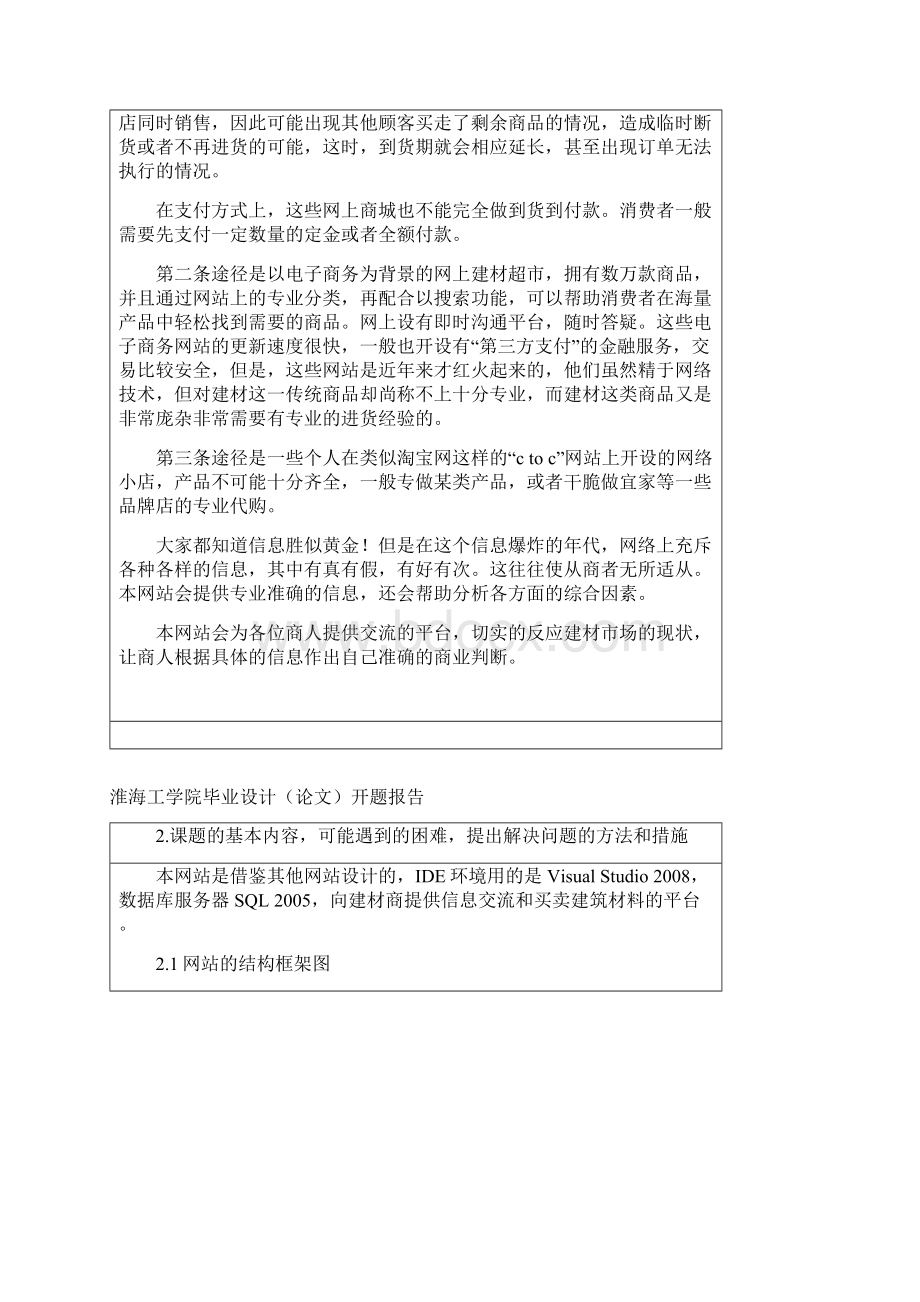 网上建材销售系统毕业设计 开题报告.docx_第2页