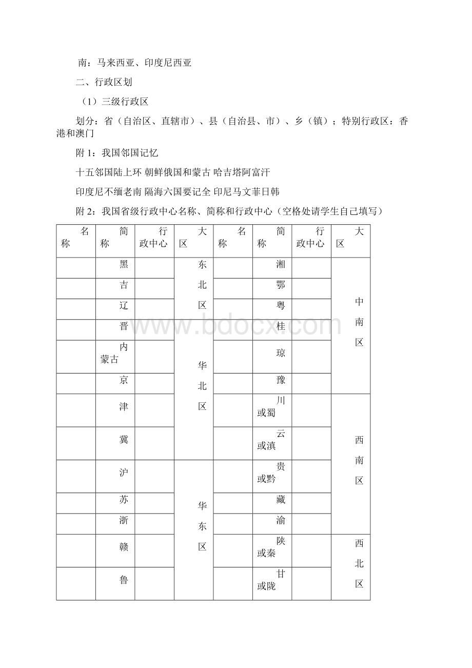 高考地理基础复习系列 第41讲 中国地理概况Word文件下载.docx_第3页