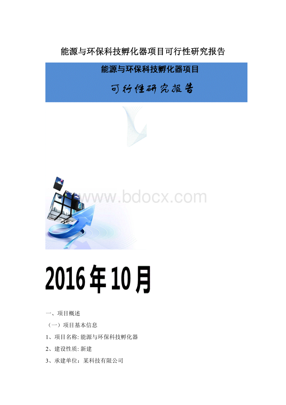 能源与环保科技孵化器项目可行性研究报告.docx_第1页