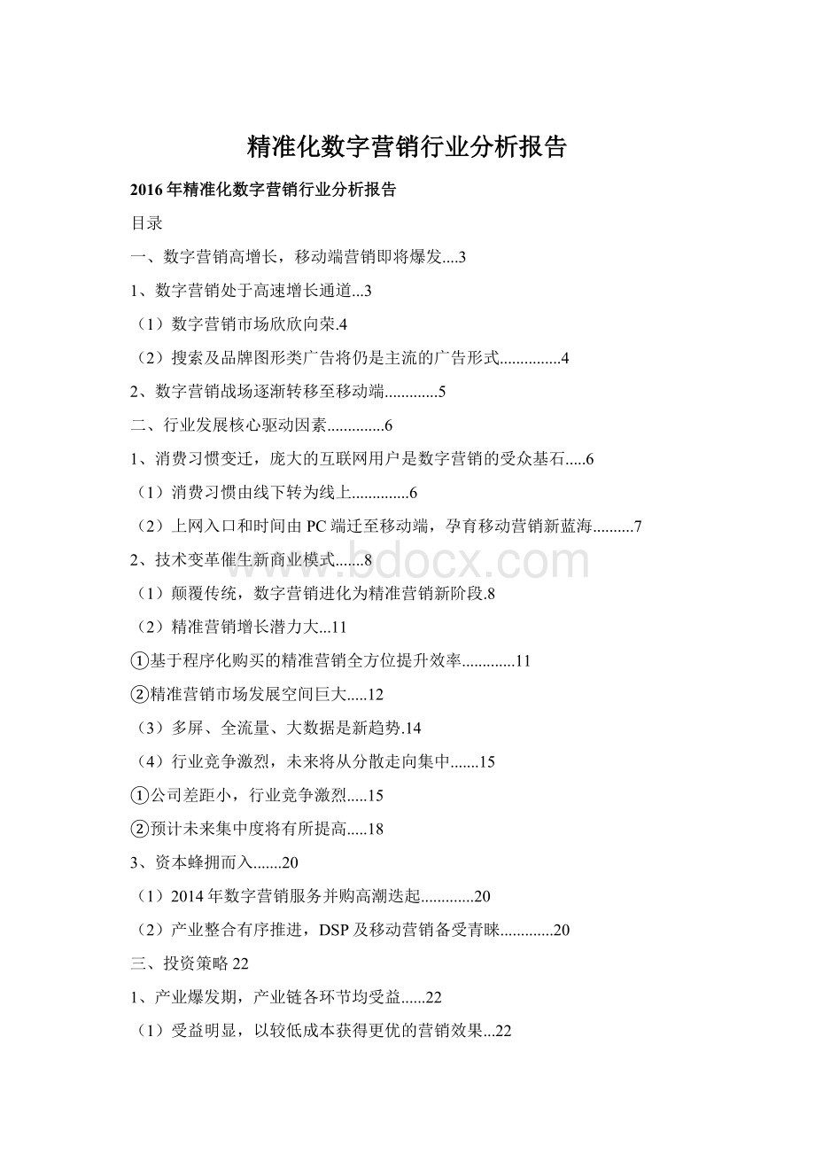 精准化数字营销行业分析报告.docx