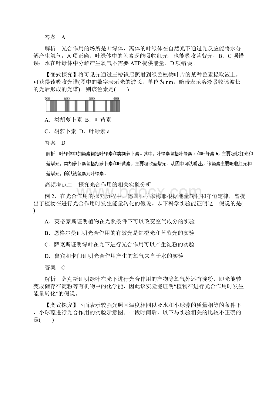 精品人教高考生物一轮复习 专题33 光与光合作用教学案.docx_第3页