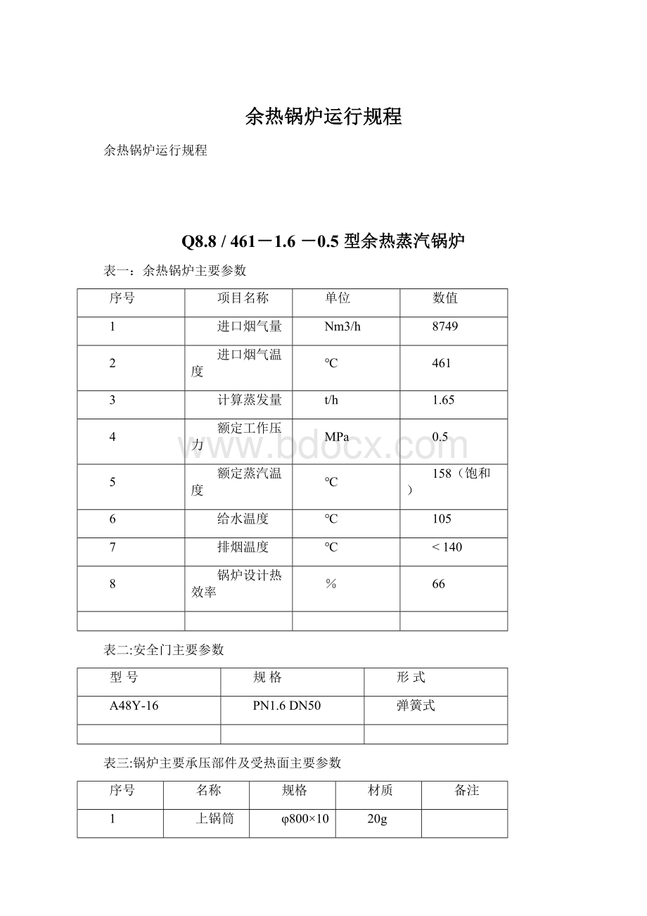 余热锅炉运行规程.docx_第1页