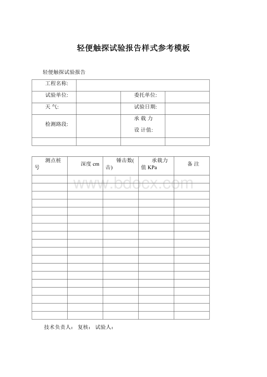 轻便触探试验报告样式参考模板文档格式.docx_第1页