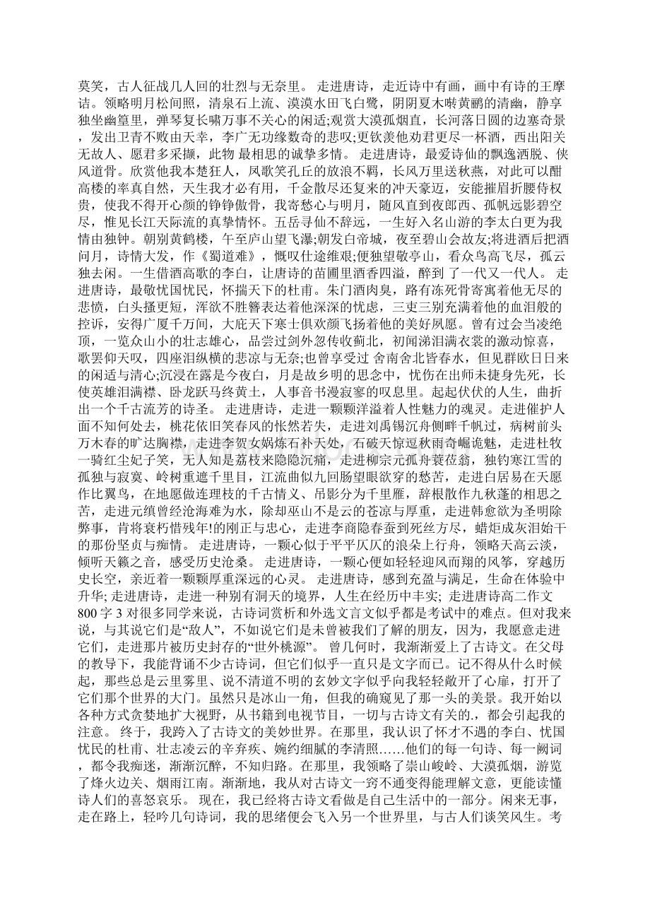 走进唐诗高二作文800字Word下载.docx_第2页