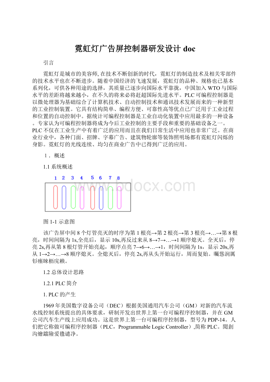 霓虹灯广告屏控制器研发设计docWord下载.docx