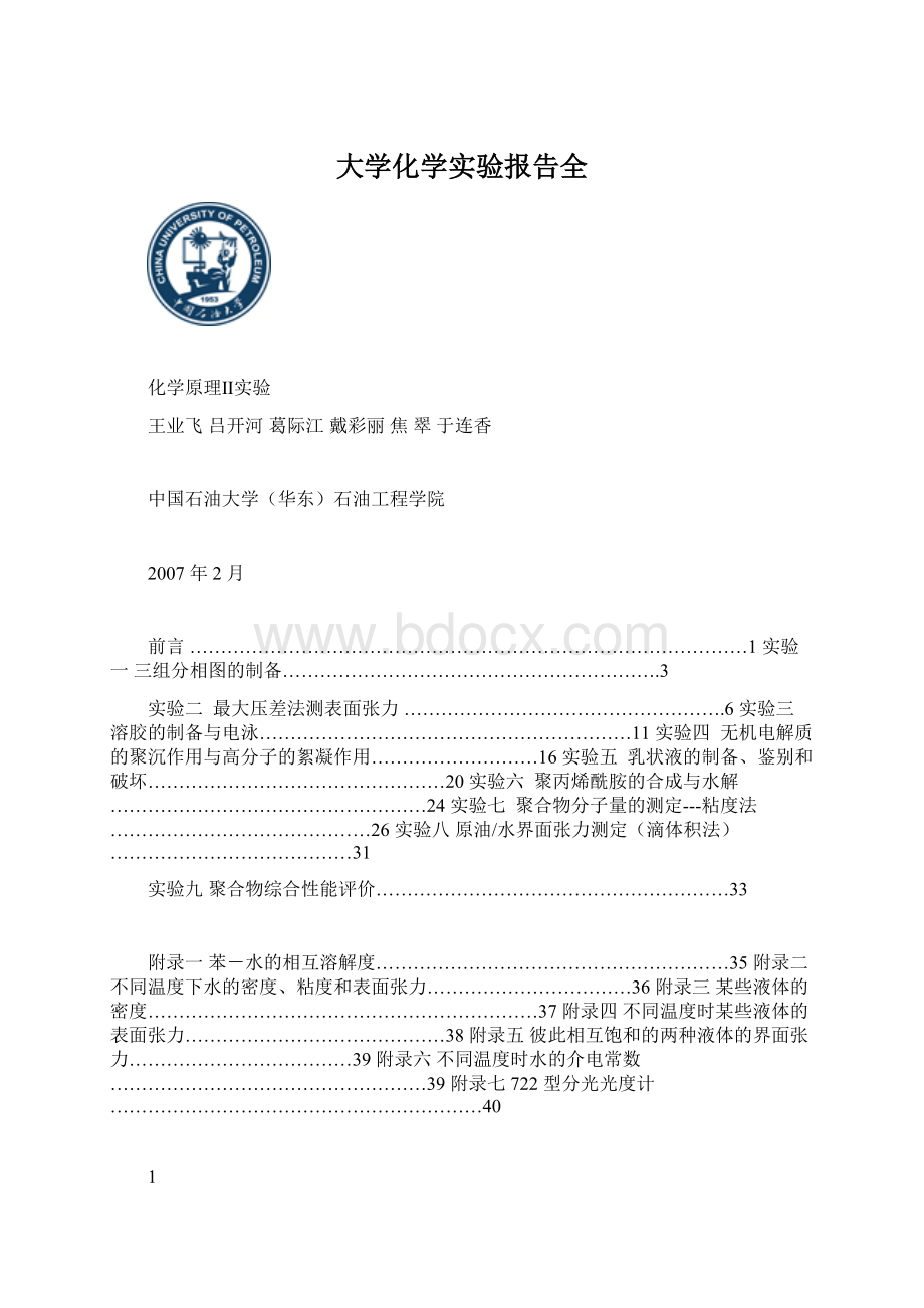 大学化学实验报告全Word格式文档下载.docx