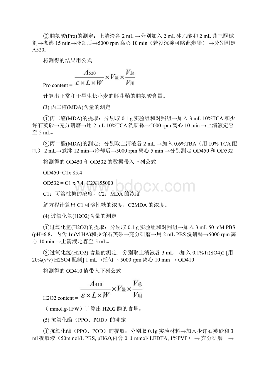 干旱胁迫对小麦幼苗生理生化指标的影响Word格式.docx_第2页