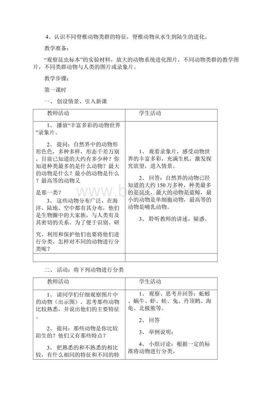 八年级生物下册224动物的主要类群教案新版北师大版.docx_第2页