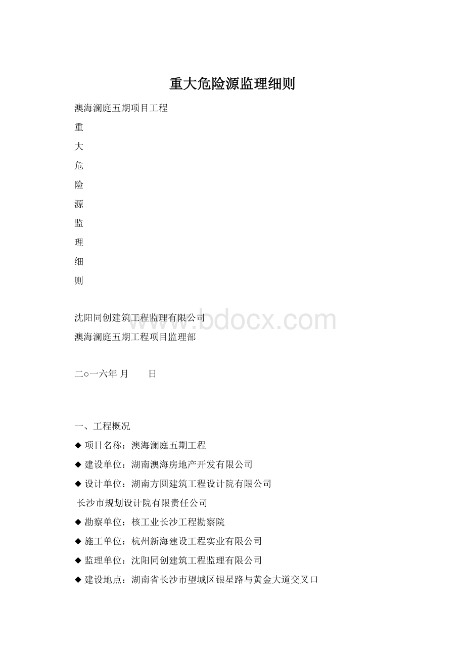 重大危险源监理细则.docx