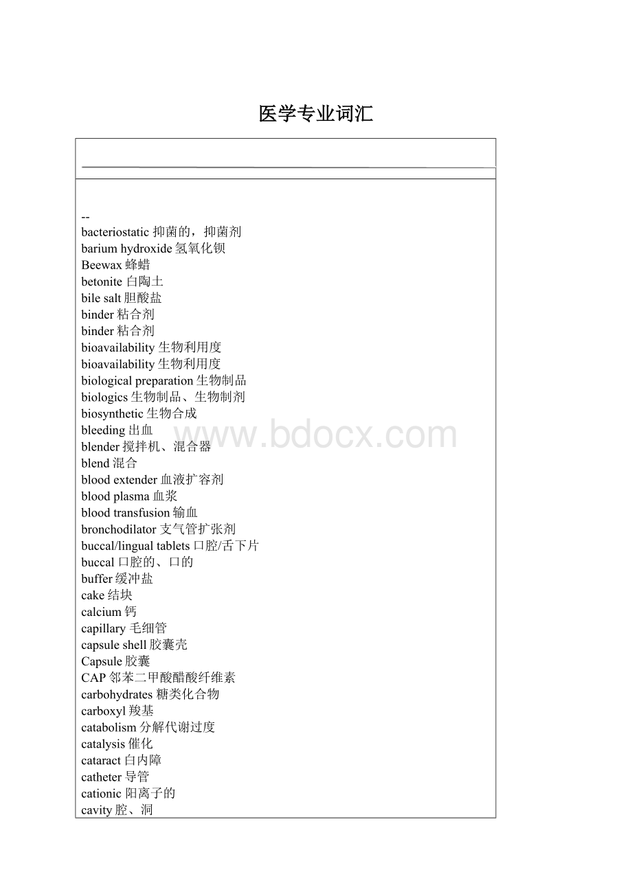 医学专业词汇Word文档格式.docx_第1页