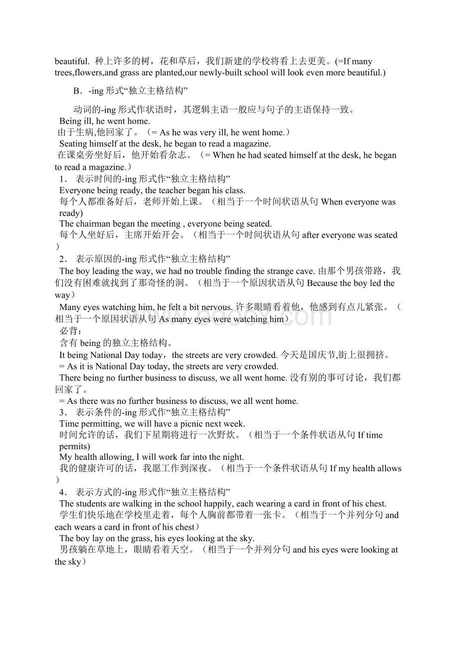 英语语法独立主格结构Word格式文档下载.docx_第2页