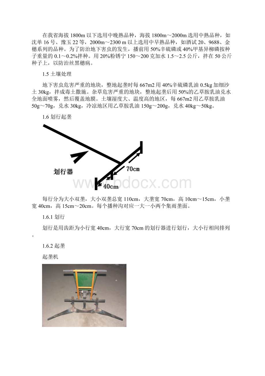 玉米全膜双垄集雨沟播栽培技术操作规程完整Word格式文档下载.docx_第2页