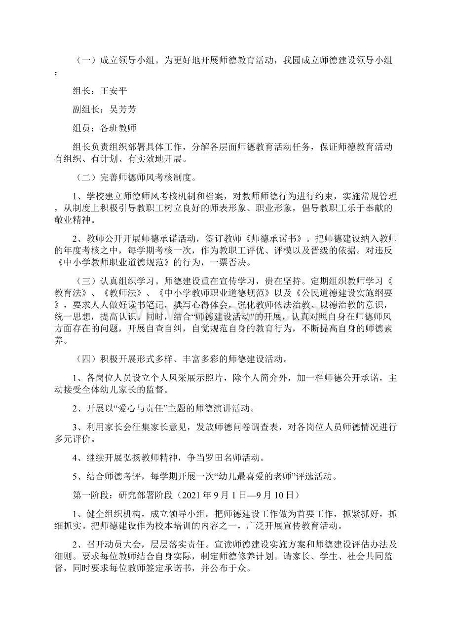 幼儿园乡村师德师风建设实施方案.docx_第2页