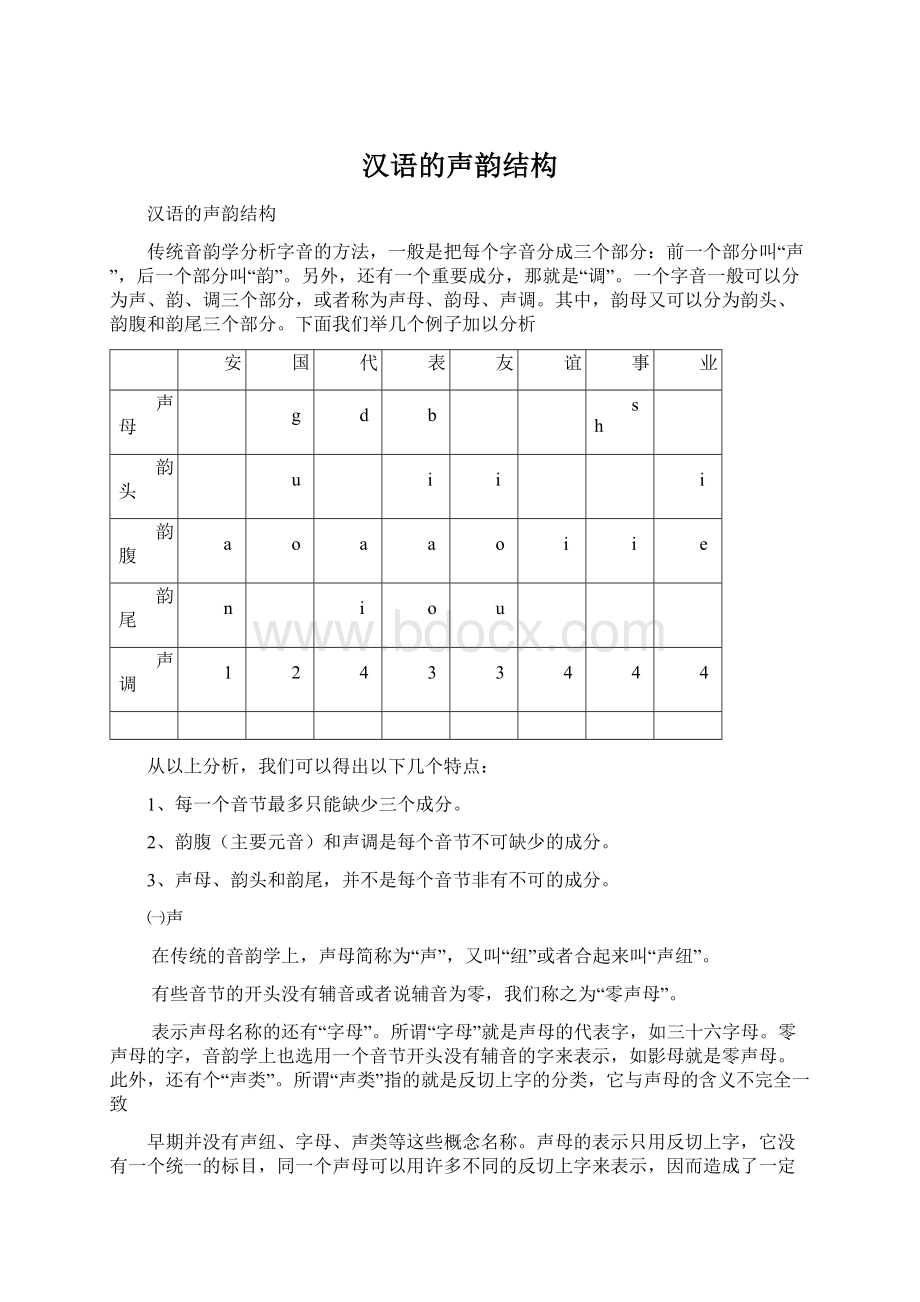 汉语的声韵结构Word下载.docx