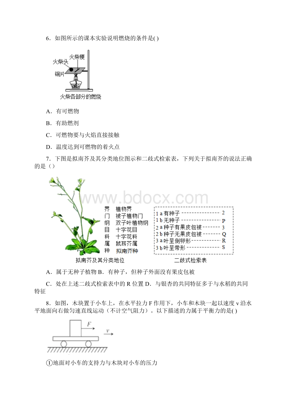 浙江省临海市届九年级中考模拟科学试题.docx_第3页