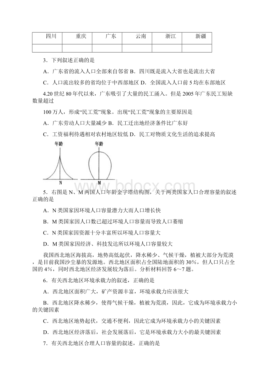 高一地理必修2期末模拟试题 ggj.docx_第2页