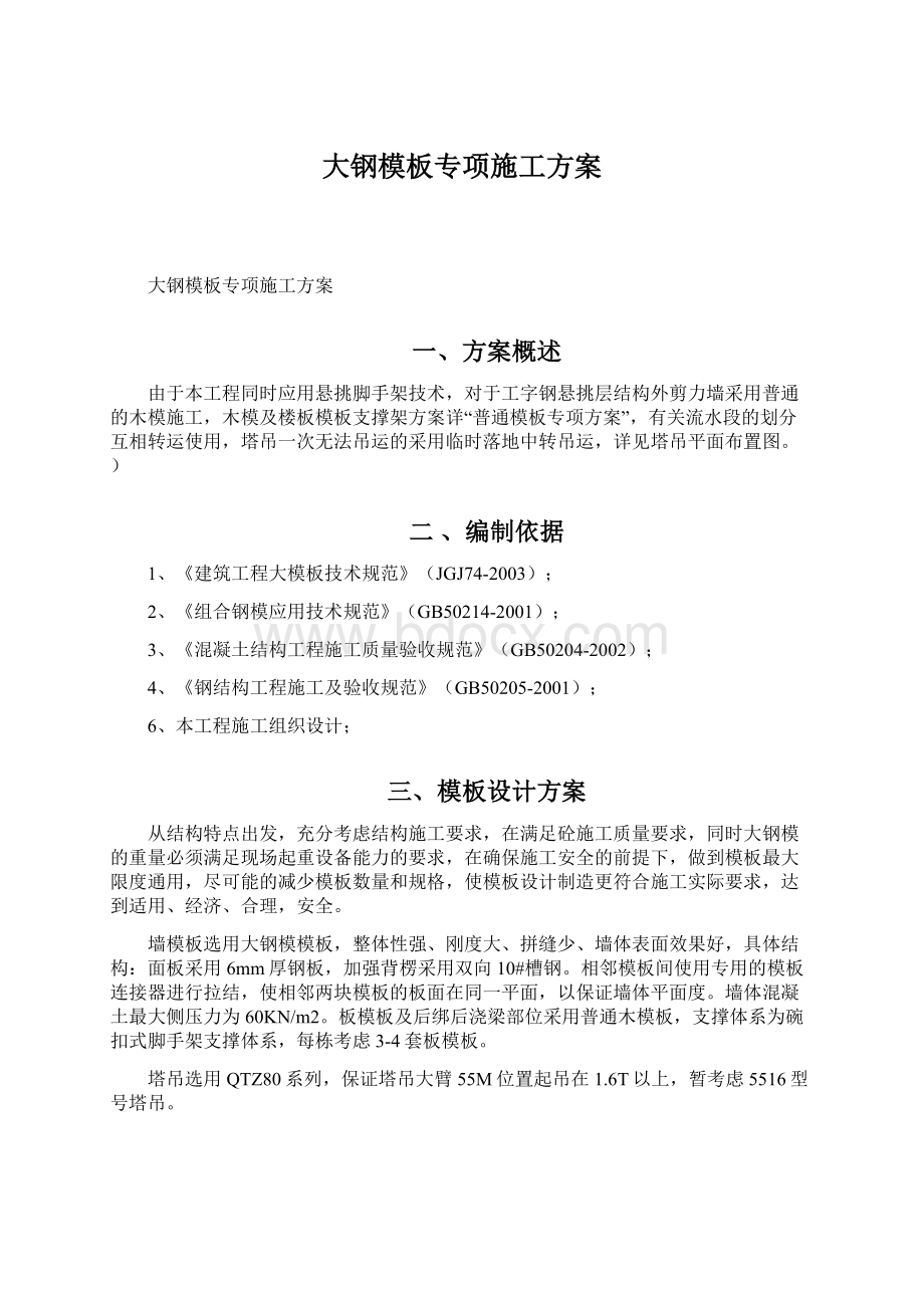 大钢模板专项施工方案.docx