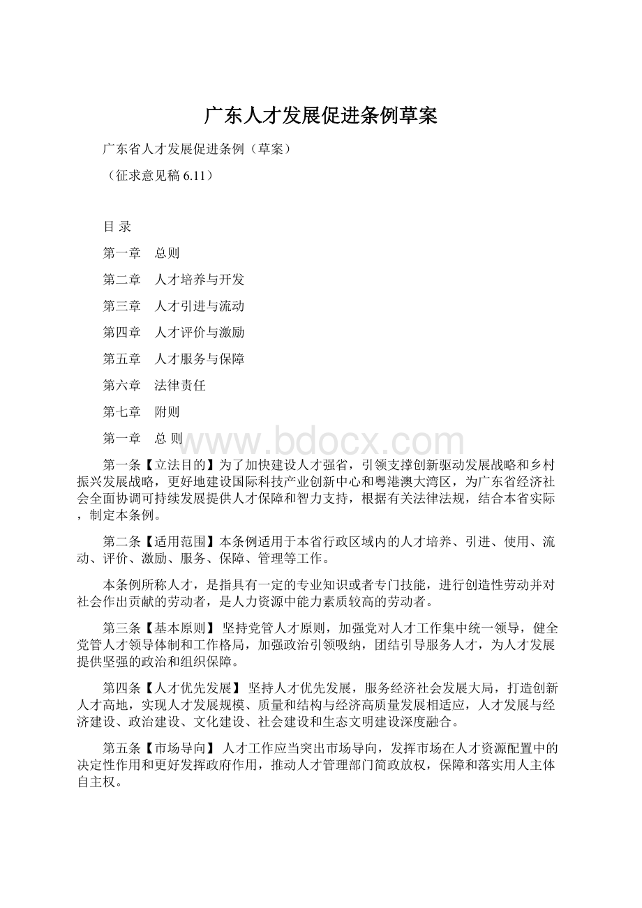 广东人才发展促进条例草案文档格式.docx