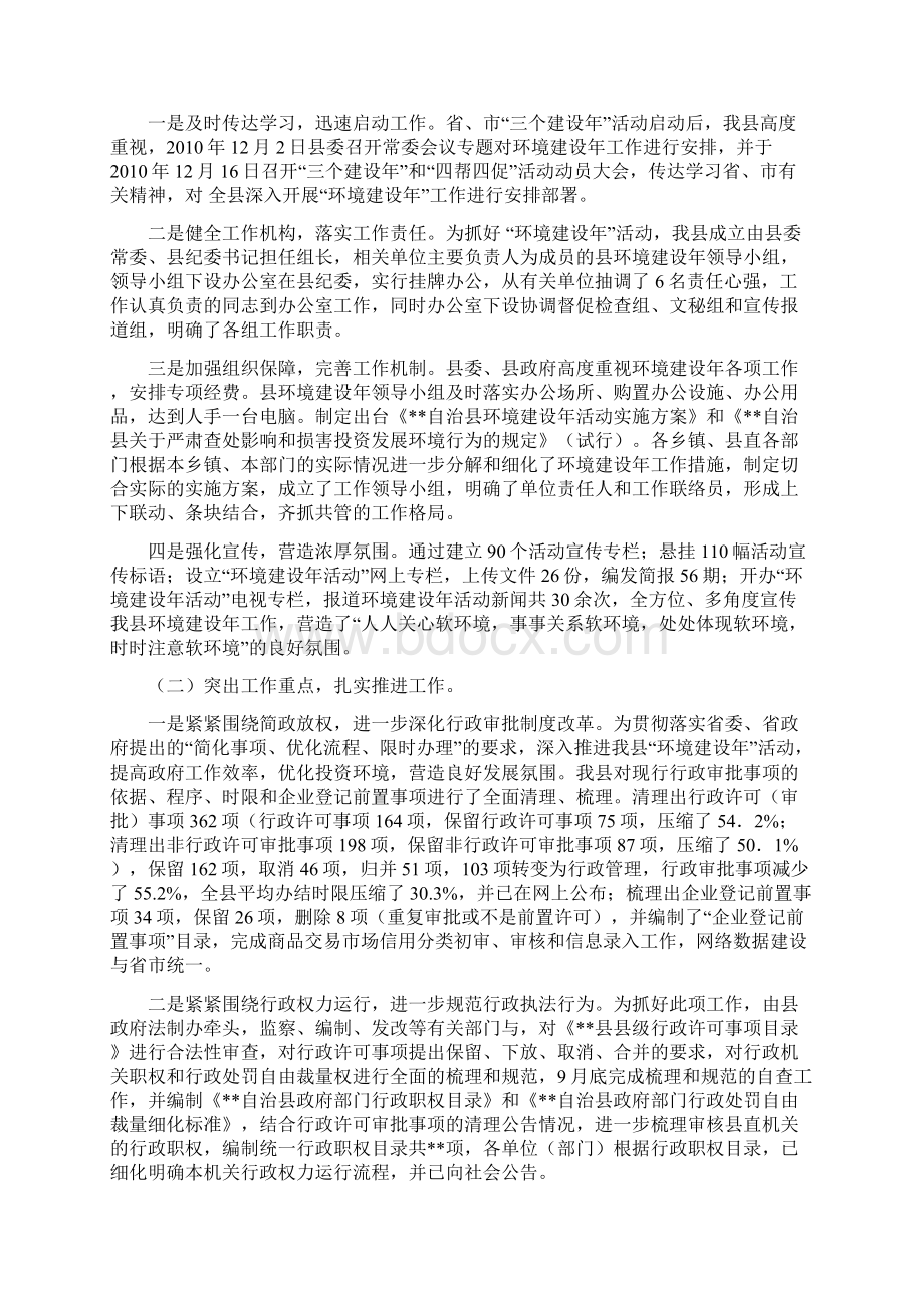 某某县环境建设年工作总结Word文档格式.docx_第2页