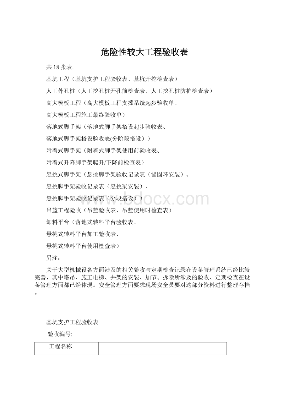 危险性较大工程验收表.docx_第1页