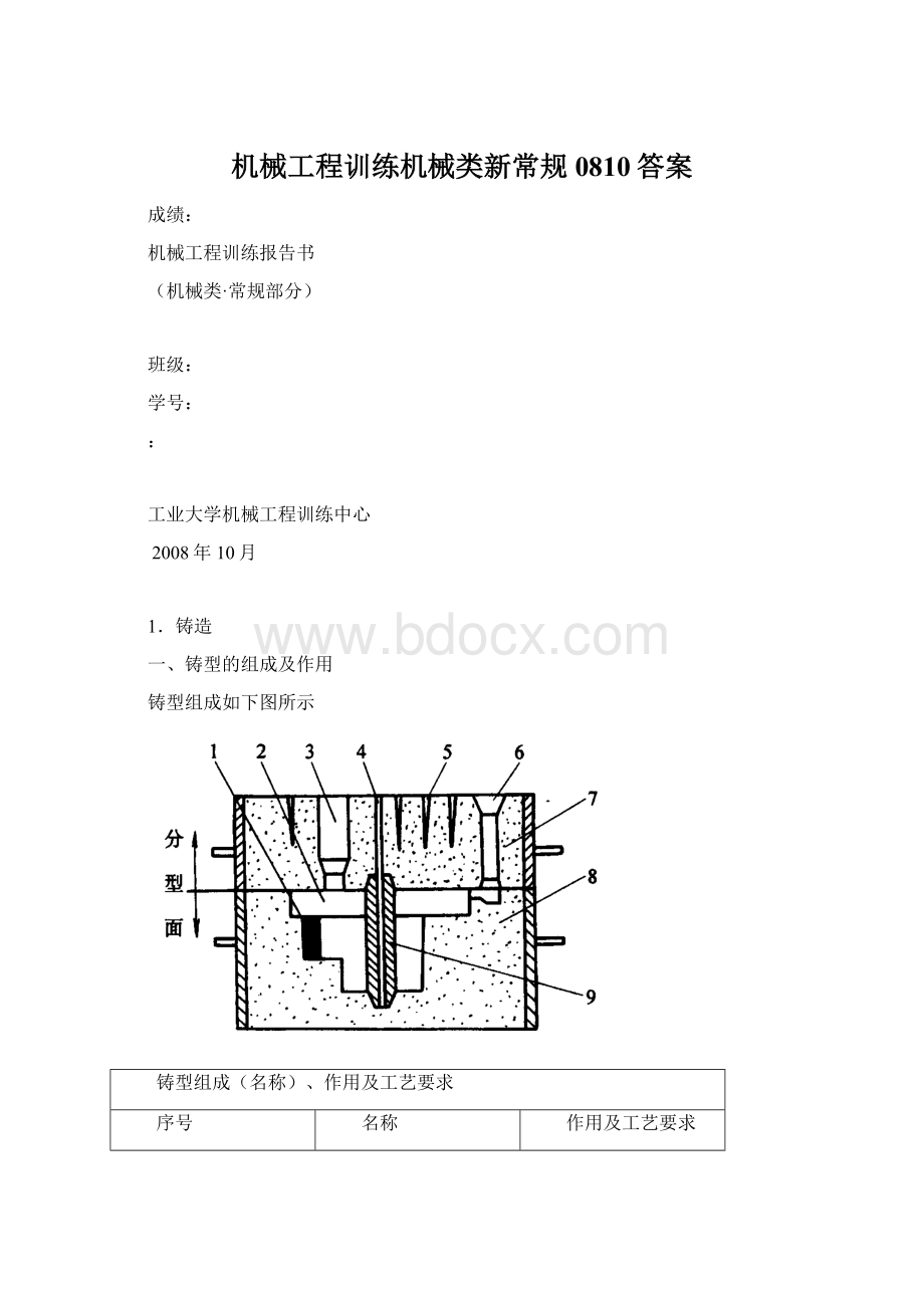 机械工程训练机械类新常规0810答案.docx_第1页