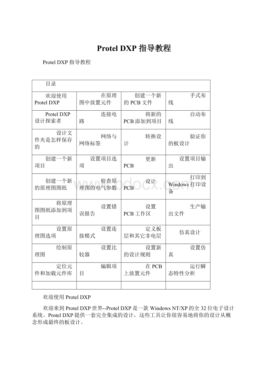 Protel DXP 指导教程Word文档下载推荐.docx_第1页